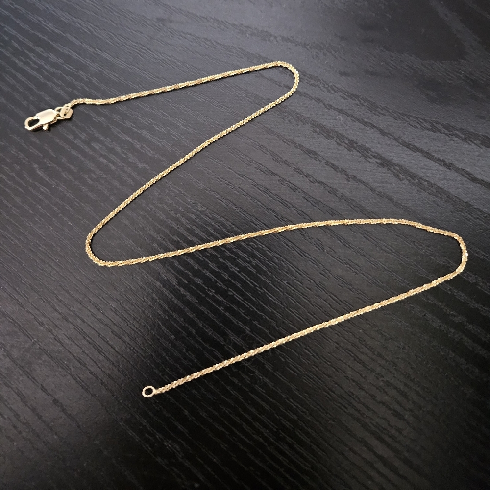 Elegant Gold Vermeil Sparkle Chain Necklace 16in